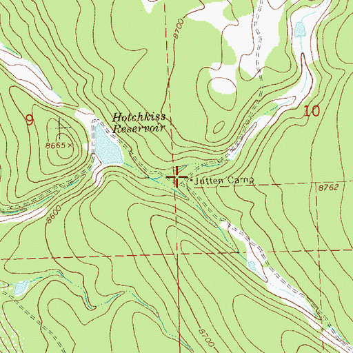 Topographic Map of Jutten Camp, CO