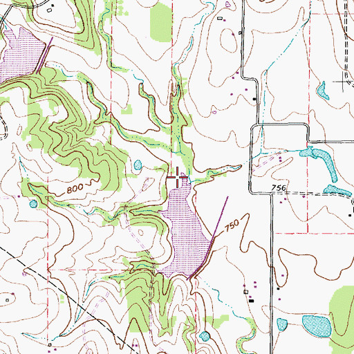 Topographic Map of Soil Conservation Service Site 33 Dam, TX