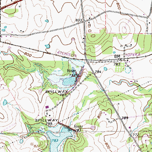 Topographic Map of Soil Conservation Service Site 36 Dam, TX