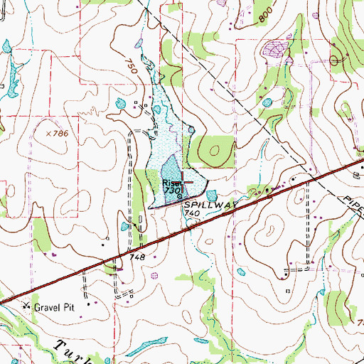 Topographic Map of Soil Conservation Service Site 35 Dam, TX