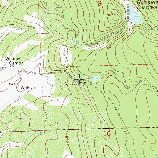 Topographic Map of V H Camp, CO