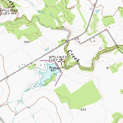 Topographic Map of Soil Conservation Service Site 44a Dam, TX