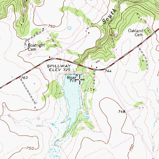 Topographic Map of Soil Conservation Service Site 63 Dam, TX