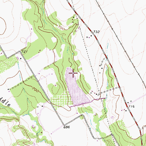 Topographic Map of Soil Conservation Service Site 58 Reservoir, TX