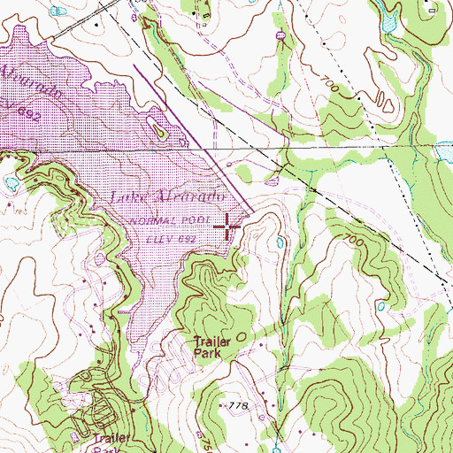Topographic Map of Soil Conservation Service Site 42 Reservoir, TX