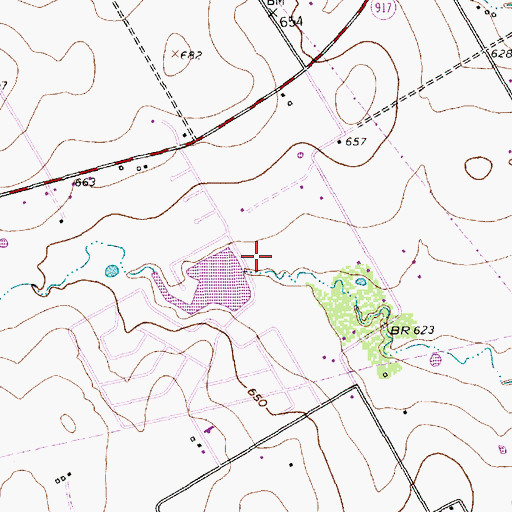 Topographic Map of Carousel Farms Lake Dam, TX