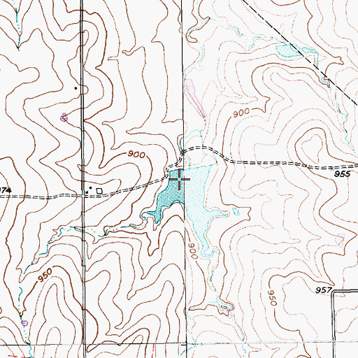 Topographic Map of Clark Dam, TX