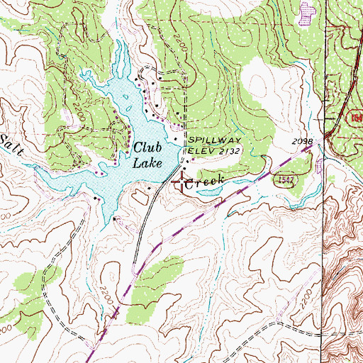 Topographic Map of Brookhollow Country Club Lake Dam, TX