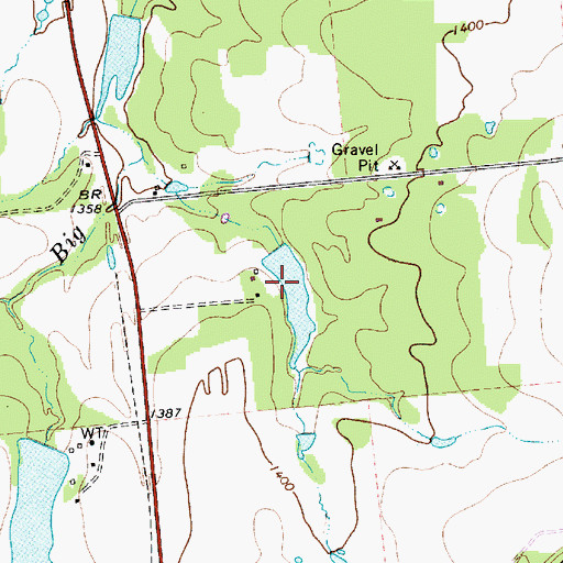 Topographic Map of J Dye Lake, TX