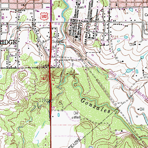 Topographic Map of Petroleum Corporation of Texas Dam, TX