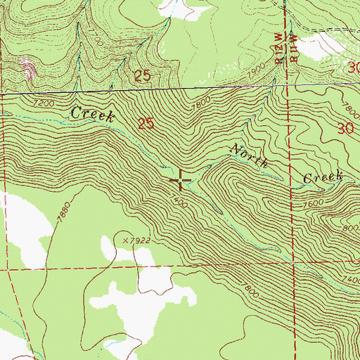 Topographic Map of North Creek, CO