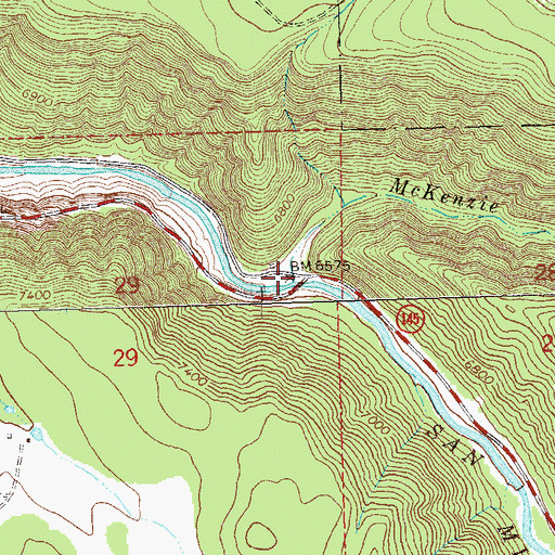 Topographic Map of McKenzie Creek, CO