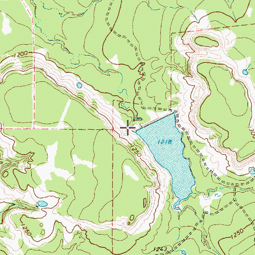 Topographic Map of Monroe Veal Dam, TX