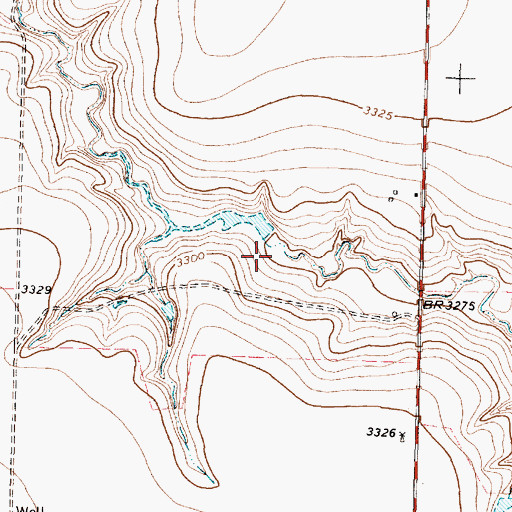 Topographic Map of Horn Dam, TX