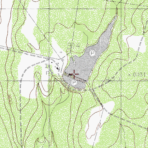 Topographic Map of Gialla Lake Dam, TX