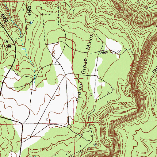 Topographic Map of Radium Group Mines, CO