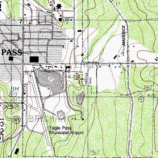 Topographic Map of City Lake Dam, TX
