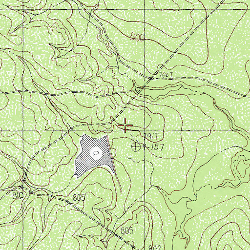 Topographic Map of Leland Lake Dam, TX