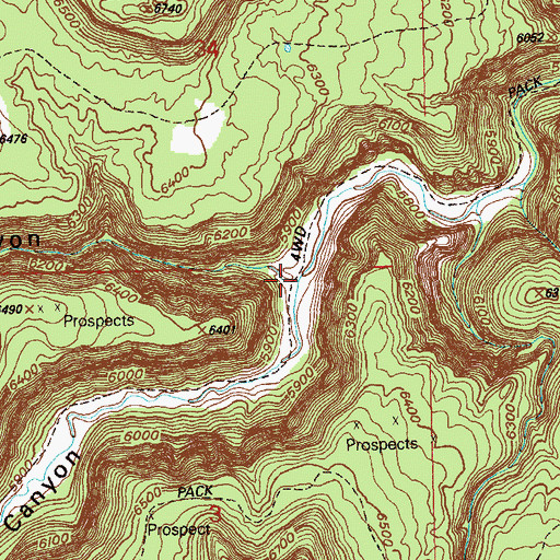 Topographic Map of Stevens Canyon, CO