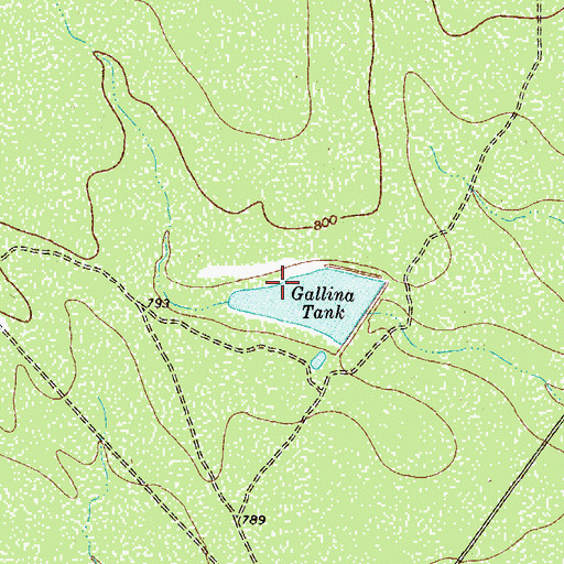 Topographic Map of Roswell Lake Dam, TX