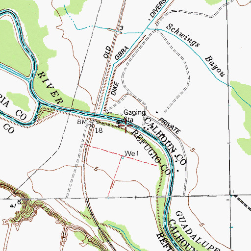 Topographic Map of Station 1888 Dam, TX