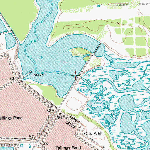 Topographic Map of Coxs Creek Dam, TX