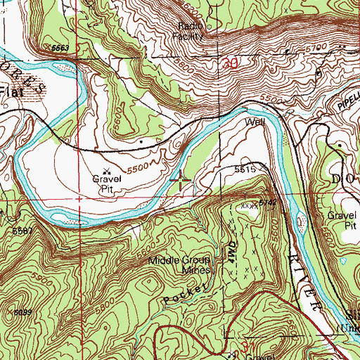 Topographic Map of Hanks Pocket, CO