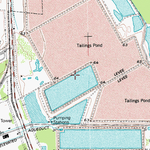 Topographic Map of Raw Water Lake Levee, TX