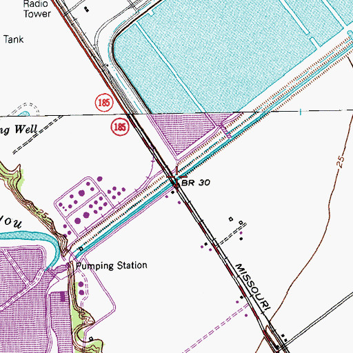 Topographic Map of Operating Basin Number 1 Levee, TX