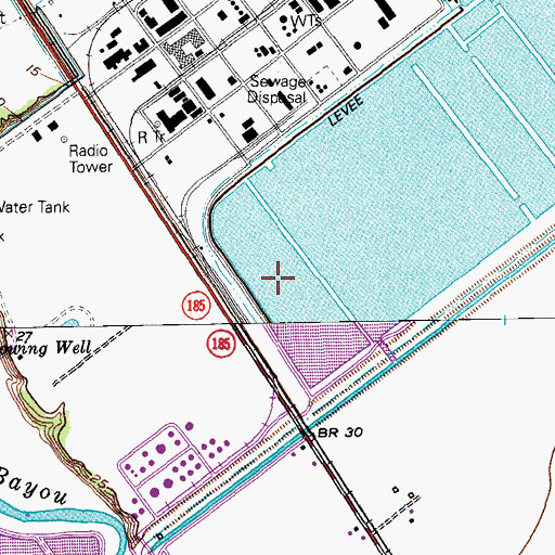 Topographic Map of Operating Basin Number 1, TX
