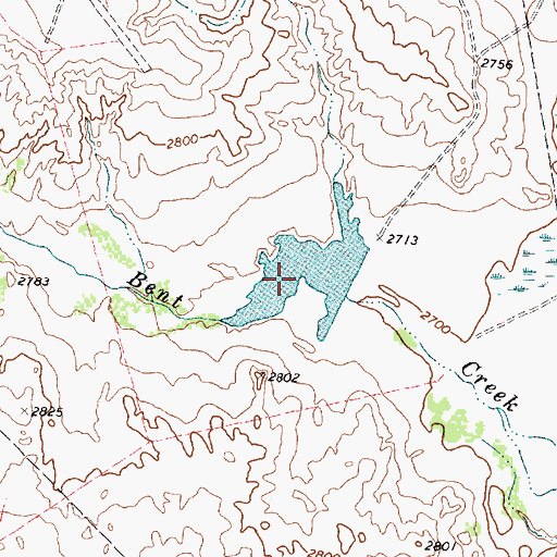 Topographic Map of Turkey Track Ranch Reservoir, TX