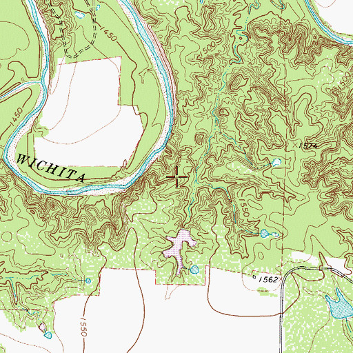 Topographic Map of Harry T Traweek Lake Dam, TX