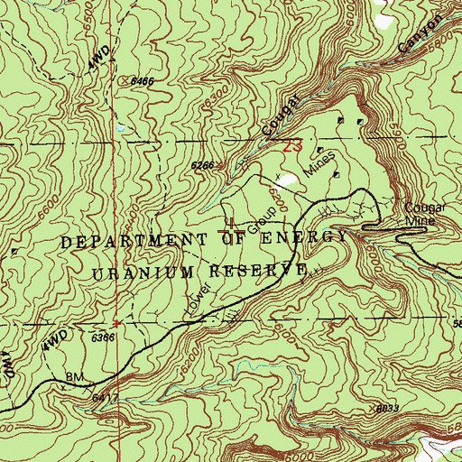 Topographic Map of Lower Group Mines, CO