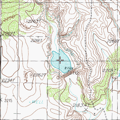 Topographic Map of Soil Conservation Service Site 3 Reservoir, TX
