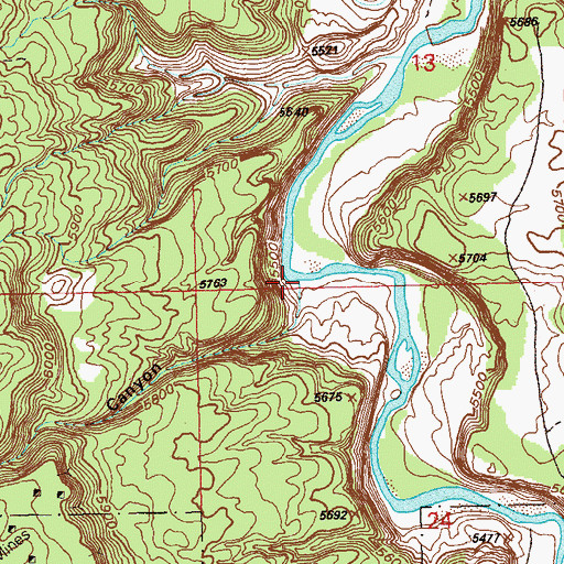 Topographic Map of Cougar Canyon, CO