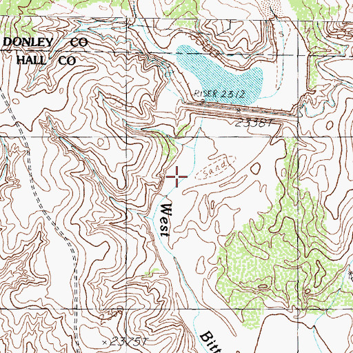 Topographic Map of Soil Conservation Service Site 4 Reservoir, TX