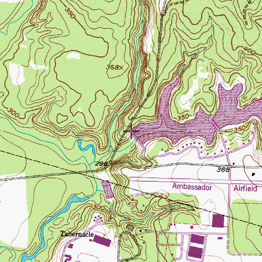 Topographic Map of Ambassador College Reservoir Dam, TX