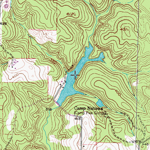 Topographic Map of Gladewater Hunt and Fish Club Lake, TX