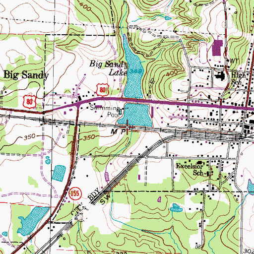 Topographic Map of Big Sandy Dam, TX