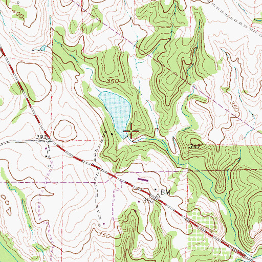 Topographic Map of Nunn Lake Dam, TX
