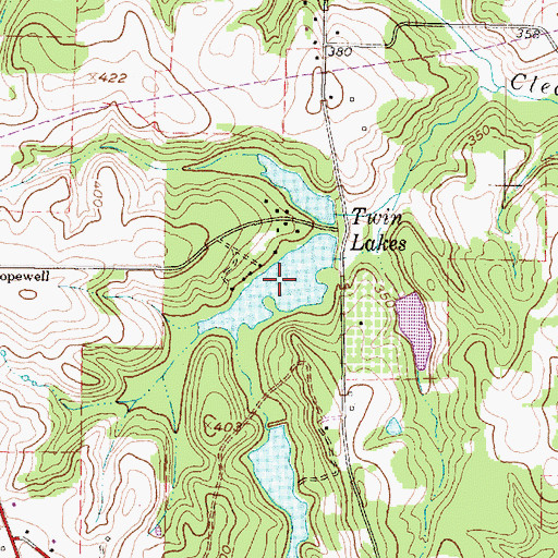 Topographic Map of South Twin Lakes, TX