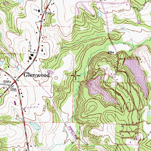Topographic Map of Glenwood Acres West Lake Dam, TX
