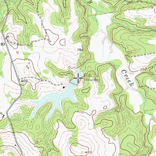 Topographic Map of Beard Lake Dam, TX