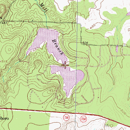 Topographic Map of Upper Raintree Lake Dam, TX