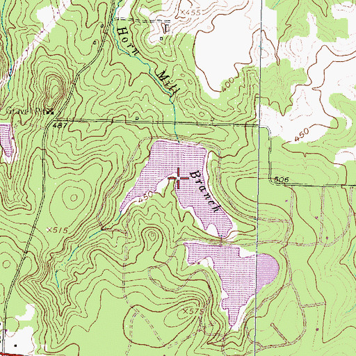 Topographic Map of Lower Raintree Lake, TX