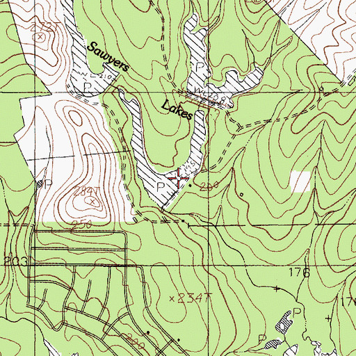 Topographic Map of South Sawyers Dam, TX