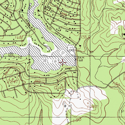 Topographic Map of Lake Charmaine Dam, TX