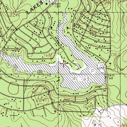 Topographic Map of Lake Charmaine, TX