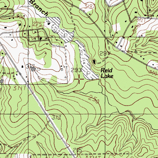 Topographic Map of Spurlock Branch Reservoir, TX