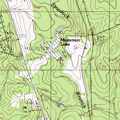 Topographic Map of Masterson Lake Dam, TX